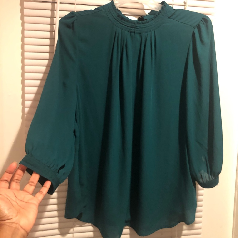 3/4 length sleeve emerald green